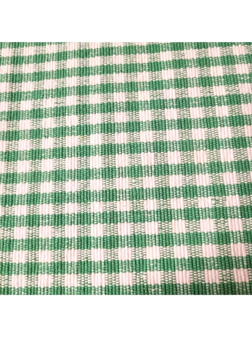 Green & White Gingham Placemats Set 4 Woven Cotton Blend Farmhouse Country